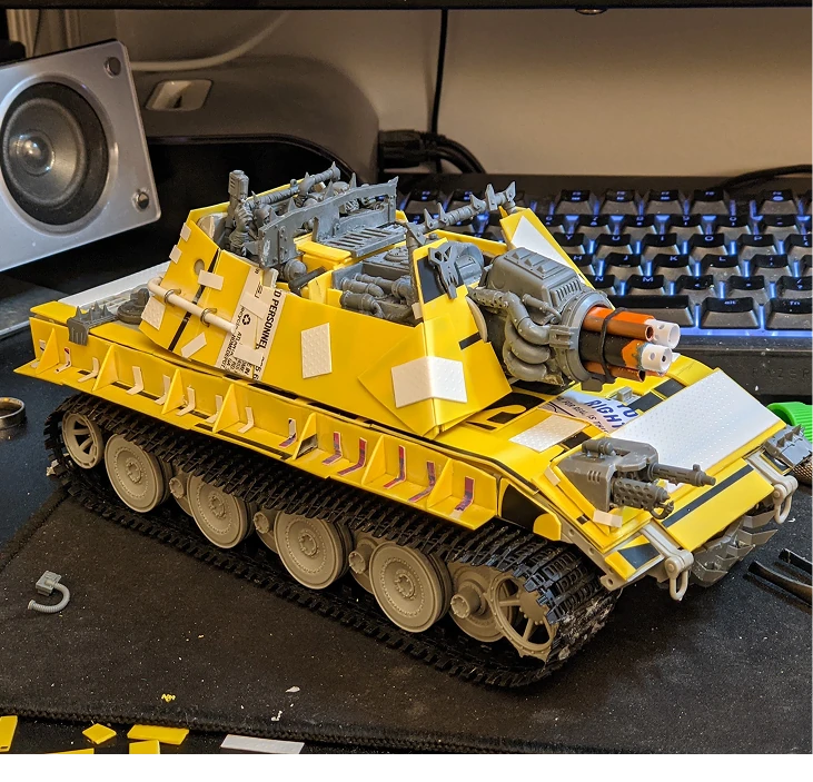 Yellow tank miniature